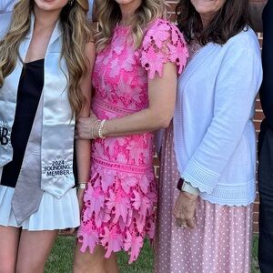 Avara Luxory High Quality Pink Women Lace Dress